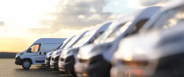 Lineup of vans
